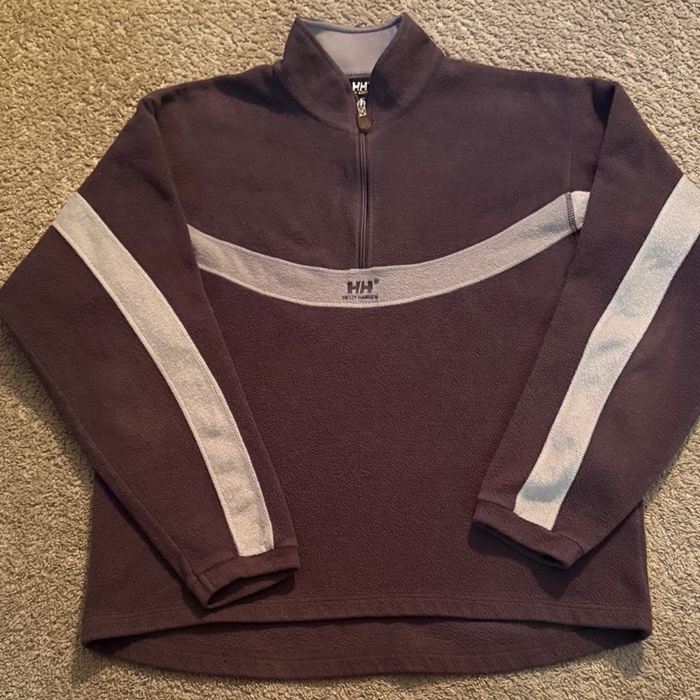 Helly Hansen Men's Zip-Up Sweater in Brown and Gray